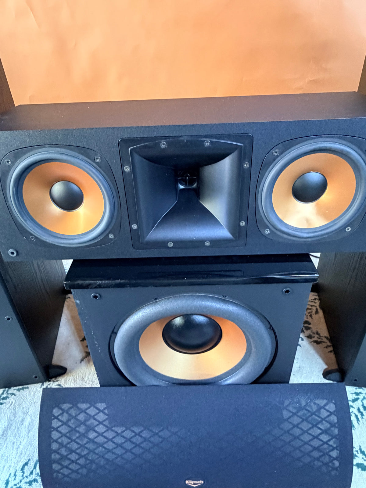 (SOLD) Klipsch Reference Speaker System — RF-3 Towers + RC-3 Center + Acoustech H-100 Subwoofer
