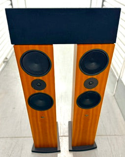 SOLD - Linn Ninka Floorstanding Speakers + Trikan Center — Cherry Finish