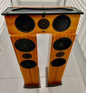 SOLD - Linn Ninka Floorstanding Speakers + Trikan Center — Cherry Finish