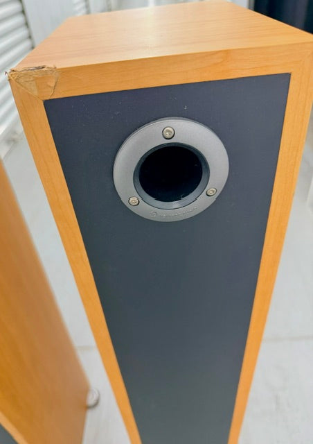 Monitor Audio BR5 Floorstanding Speakers — Maple Wood-Effect Finish; Tested