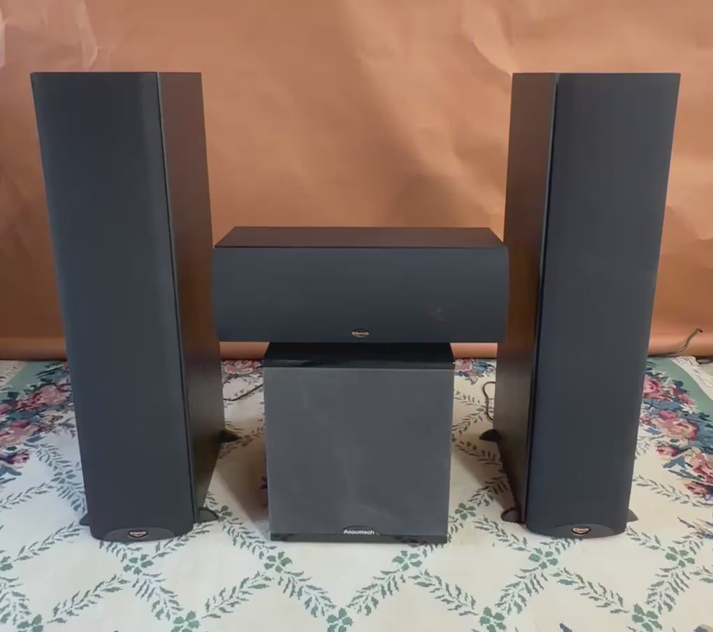 (SOLD) Klipsch Reference Speaker System — RF-3 Towers + RC-3 Center + Acoustech H-100 Subwoofer
