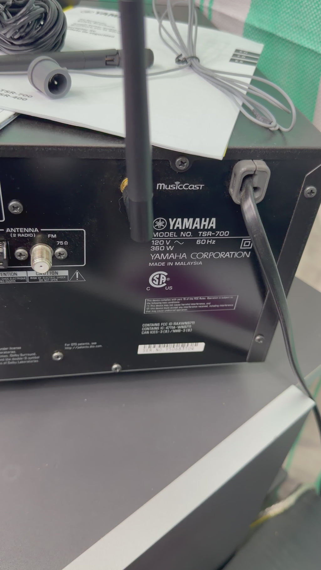 SOLD-Yamaha TSR-700 7.2 Channel AV Receiver – 4K HDMI, Wi-Fi, Excellent Condition